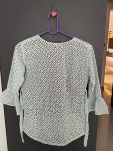 Mint Green Ruffle Blouse