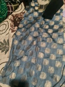 Blue & Silver Polka Dot Dress