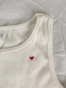 Heart Embroidered Tank Top