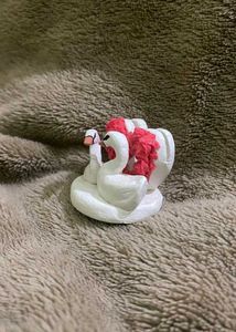 Handmade Clay Swans Photo Stand