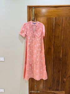 Peach Embroidered Dress