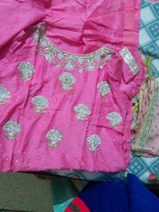 Elegant Pink Ethnic Dress Material