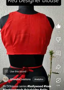 Red Sleeveless Designer Blouse
