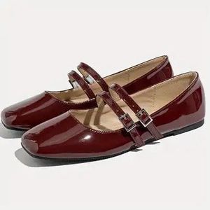 Burgundy Mary Jane Ballerinas