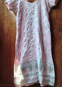 Pink Embroidered chudidar