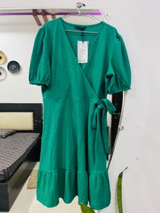 Green Wrap Dress - New With Tag