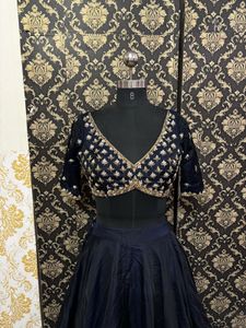 Blue Embellished Lehenga Set