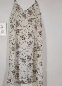Floral Beige Midi Dress