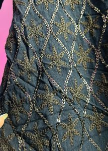 Black Chikankari Kurti With Sequence