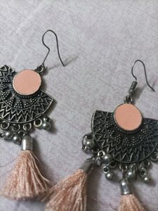 Pink Tassel Earrings
