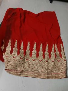 Red Green Colour Saree