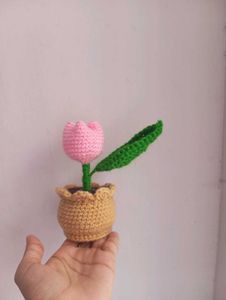 Handmade Crochet Tulip Flower Pot