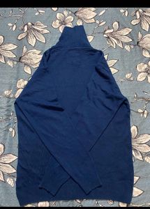 WROGN Men Navy Blue Slim Fit Turtle NeckPullover