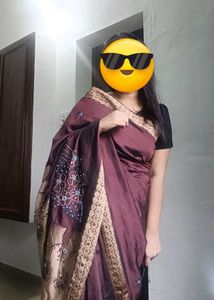 Elegant Saree with Blue Stone & Sequins