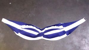 Striped Bandeau Bikini Top - Blue & White