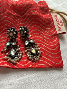 Amrapali silver Earrings With Pearls