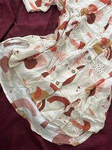 Patterned Short Sleeve Blouse