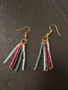 Beaded Tassel Drop Earrings