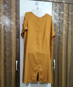 Mustard Cold Shoulder Dress
