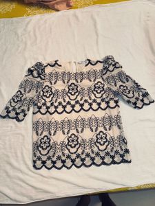 Embroidered Sleeve Top