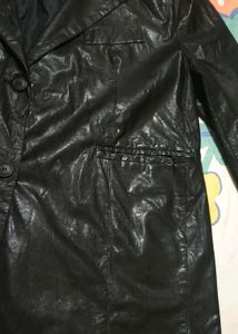 Vintage Black leather Blazer Jacket