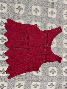 Red Knitted Tank Top