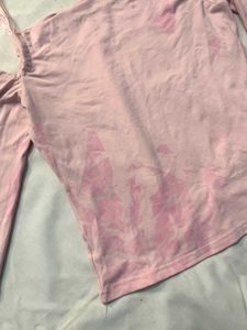Pink Cold Shoulder Top