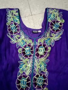 Purple Embroidered Anarkali Dress