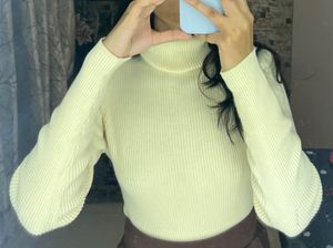 White Full Sleeves Top For Winter