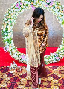 Trending 3pc velvet and satin suit set