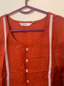 Max Orange White Kurta