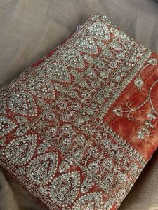 Red Embellished Saree