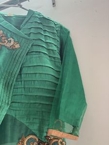 Anarkali  with dupatta Green
