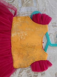 Pink party wear frock