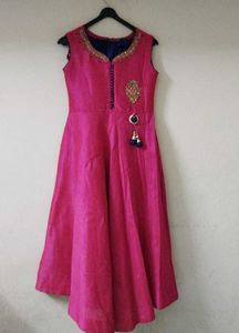 Pink Embroidery Design Anarkali