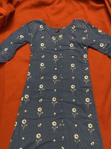 Blue Floral Print Dress