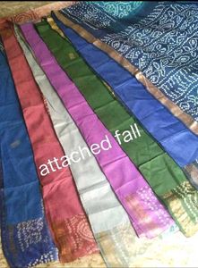 6Brand New Bandhani cotton silk saree set