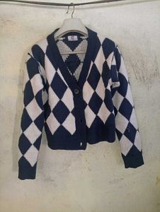 Argyle Knit Cardigan