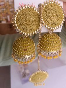 Jhumka Earrings with tikka
