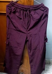 Maroon Cargo Capri Pants
