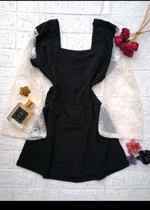 Black Mini Dress Lace Sleeves