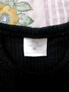 SSS BLACK CUT CROPPED TOP