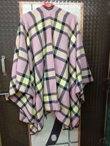 Pink Plaid Blanket Cape