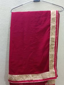 Plane Red Georget Saree