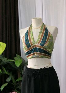 Patterned Halter Top