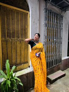 Yellow Floral Saree