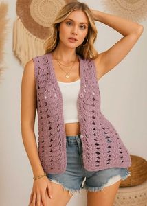 Pinterest Crochet Lavender Vest B