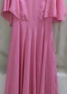 Hellodesign Pink Chiffon Overlay Maxi Dress