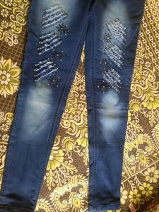 Embellished High-Waisted Jeans