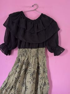 Ruffle Top &amp; Floral Pant Set